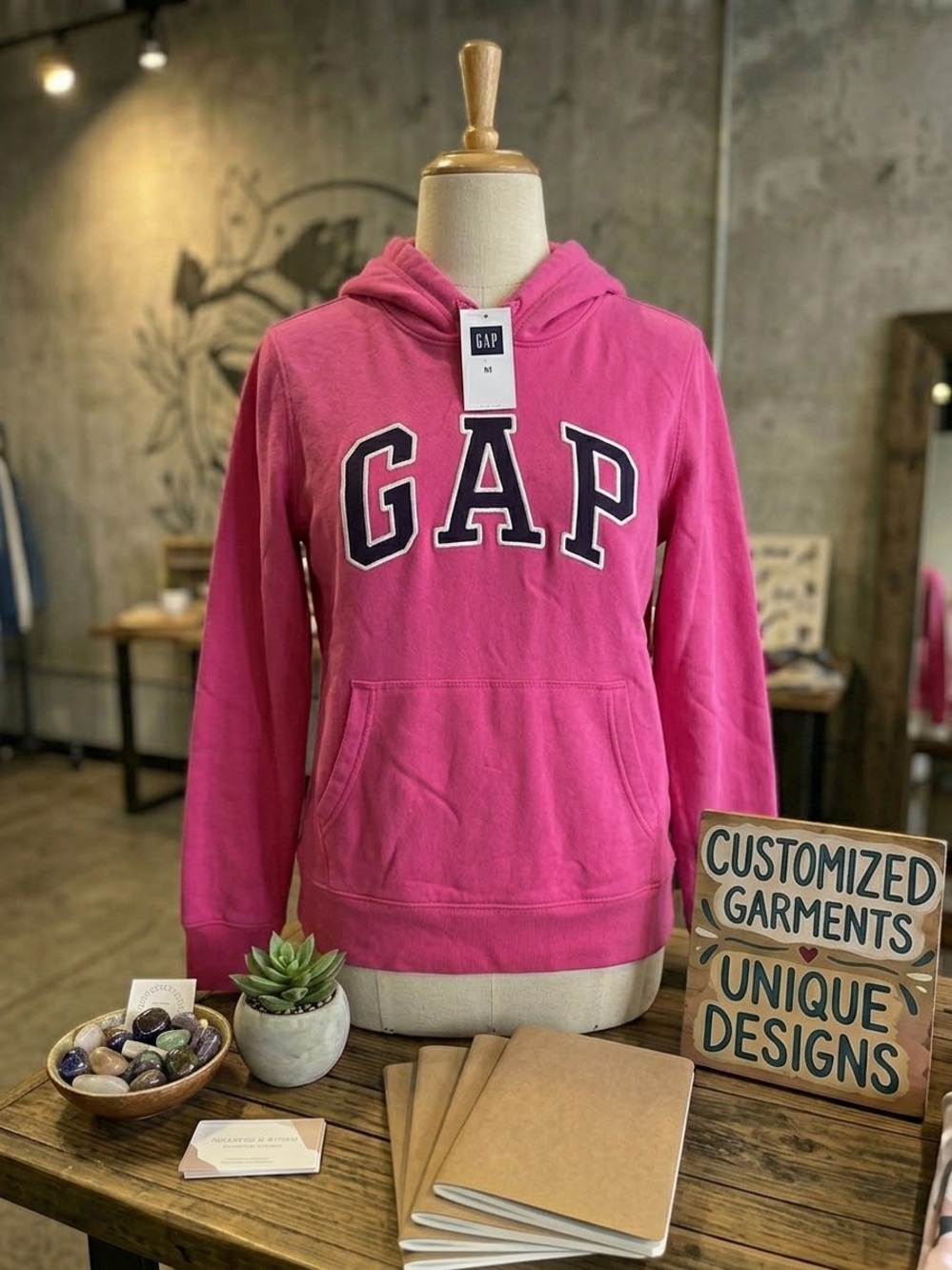 GAP Pink Logo Hoodie